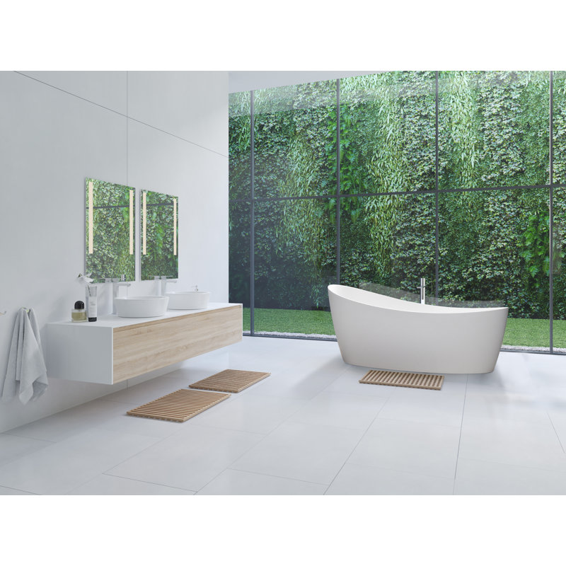 Dune 68'' Matte White Freestanding Oval Bathtub