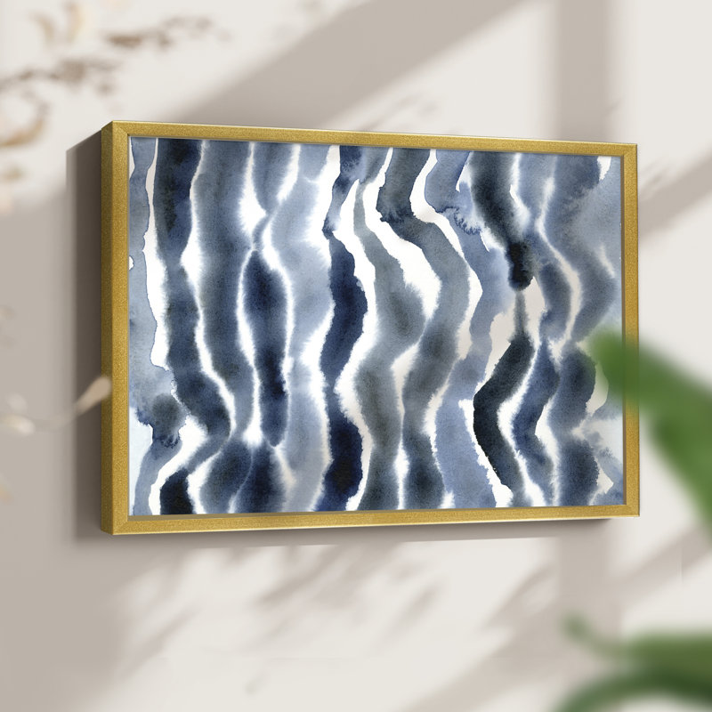 True Blue Wave II -Framed Print - Restickable