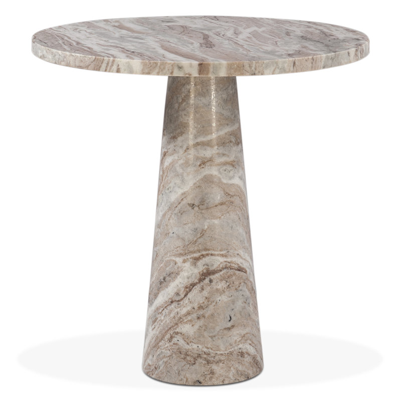 Rollene 30" Round Dining Table In Brown Toronto Marble