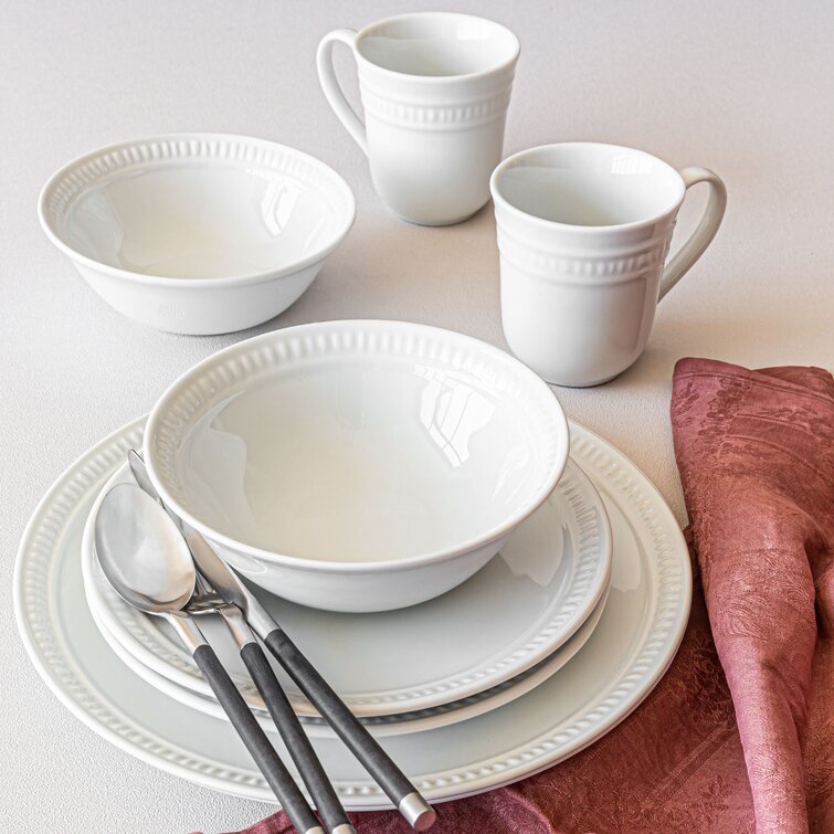 LooMar Luxe Dinner Set - 32 Pièces - 8 Personnes - Porcelaine - Service d' Assiettes 