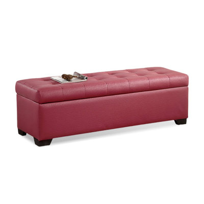 Deep Pink Upholstered Bench