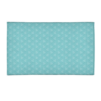 Tapis bleu/bleu ciel en monochrome zig zag