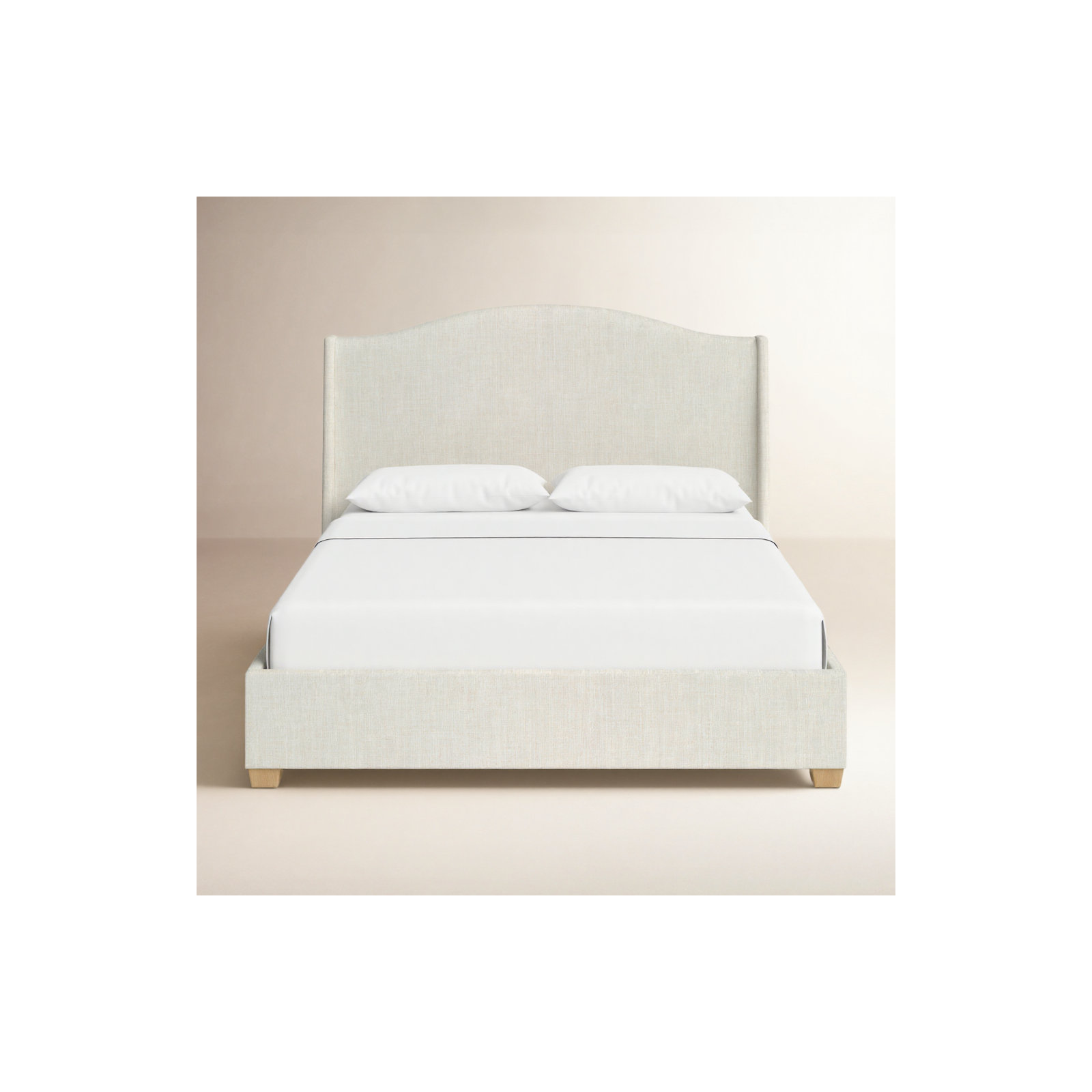 Allis Upholstered Wingback Bed, Queen, Classic Talc Linen
