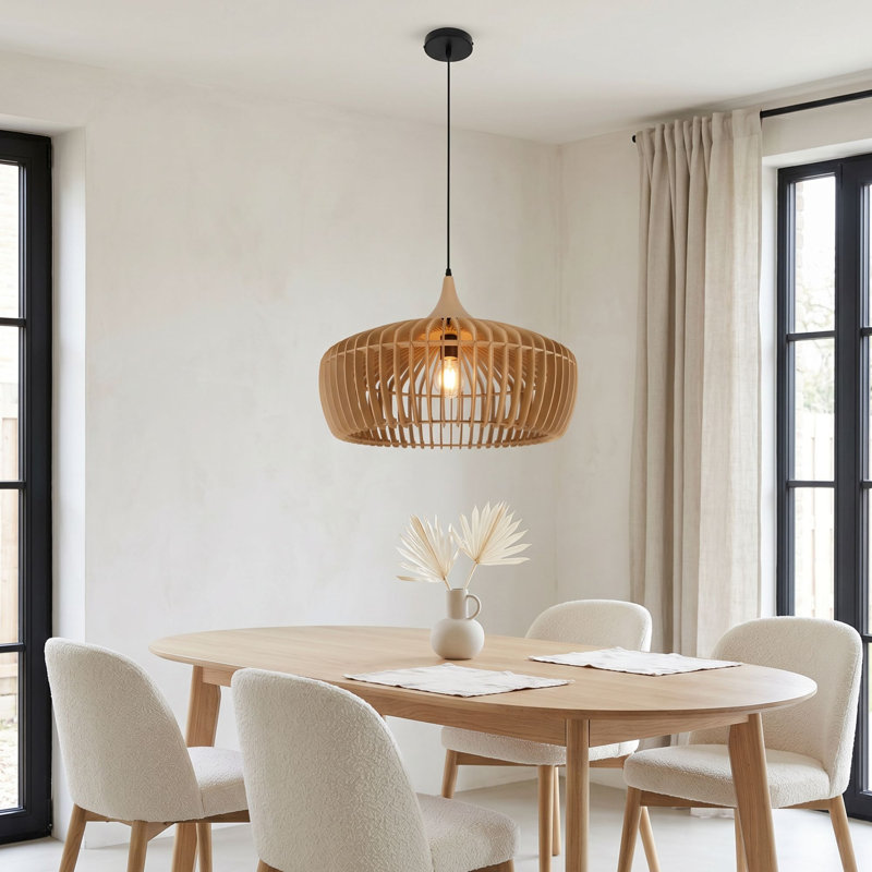Luminaire suspendu Chandra, Naturel, Brun clair