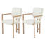 46cm H Boucle Upholstered Metal Armchair in Beige