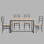 Ensemble de table de salle à manger 48 pièces en bois 48 po pour 4 panneaux de fibres à densité moyenne, dossier incurvé, conception Tuck compacte, table de 176 lb, boîte mince de 4,7 po-796115047-783621581-783621579