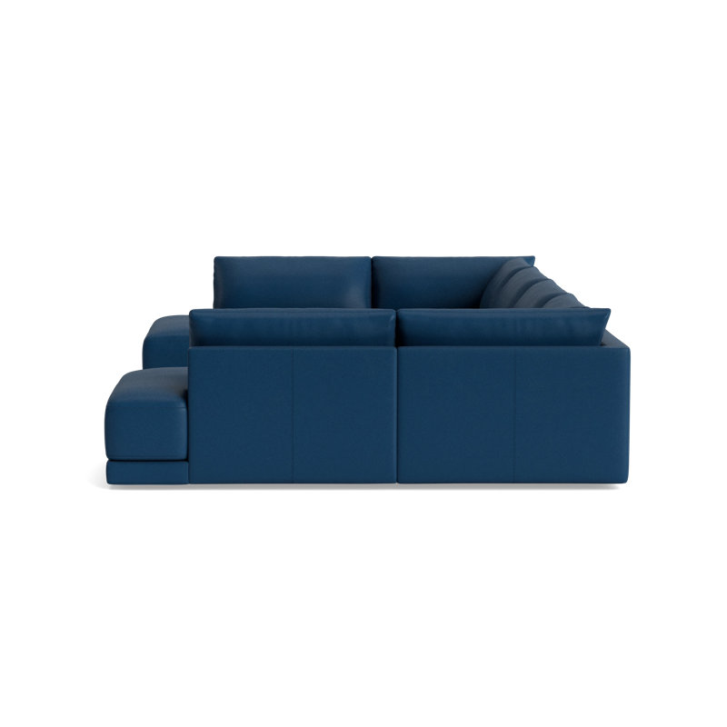 Eva Sectional, Bison Deep Blue Top Grain Leather