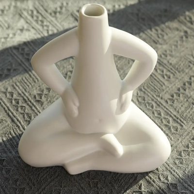 7.25"h Yoga Lady Ceramic Vase