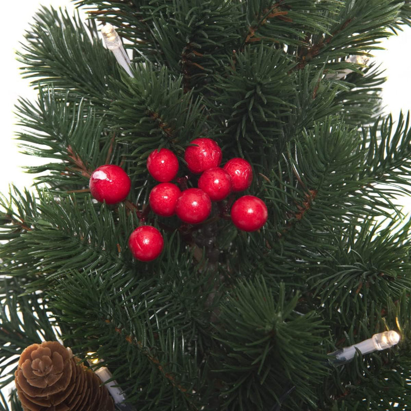 Artificial Natural Christmas Tree With Lights, 33cm H 