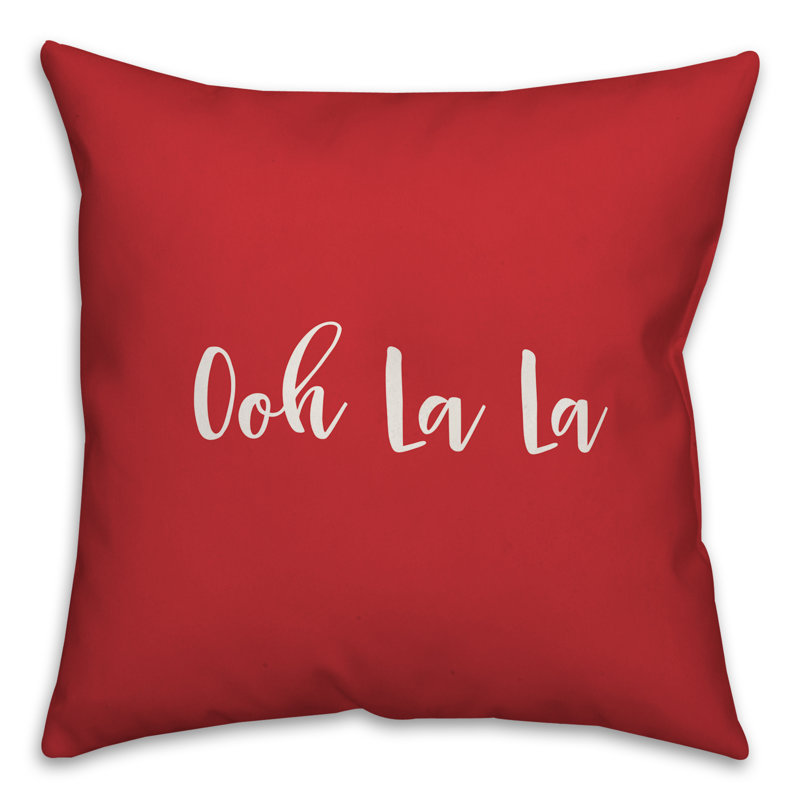  Coussin Ooh La La, Coussin décoratif, Rouge / Blanc