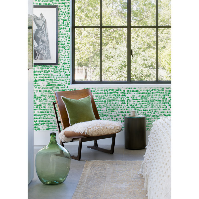 Rouleau de papier peint L 33 pi x l 20,5 po Bartlow, Vert
