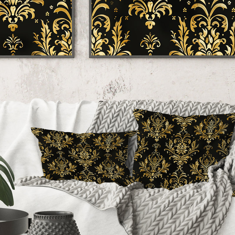Coussin décoratif damassé Glam II - Glam, H 18 po x l 18 po