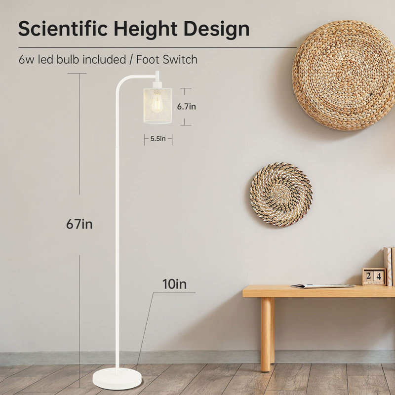 Industrial Floor Lamp, White