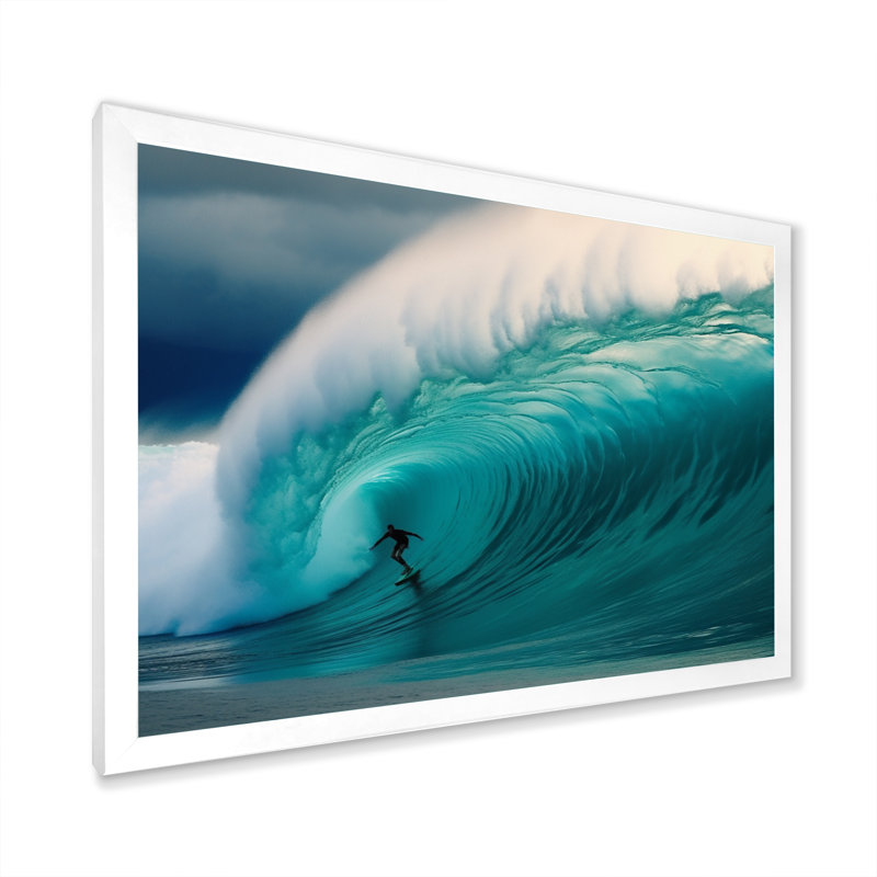 Hawaiian Waves Surf Dream I - Hawaii, art mural encadré, H 16 po x l 32 po x P 1 po, Cadre photo blanc