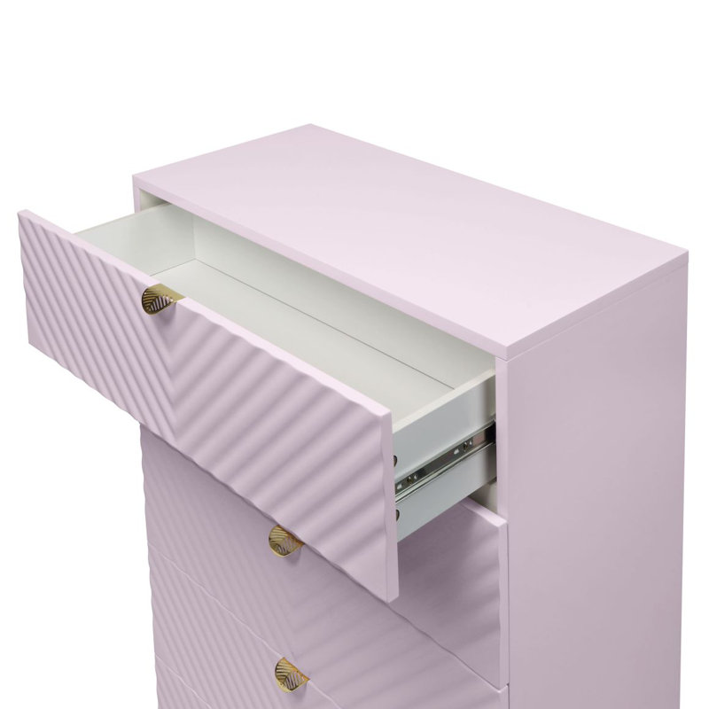 Commode haute brillance, commode rose
