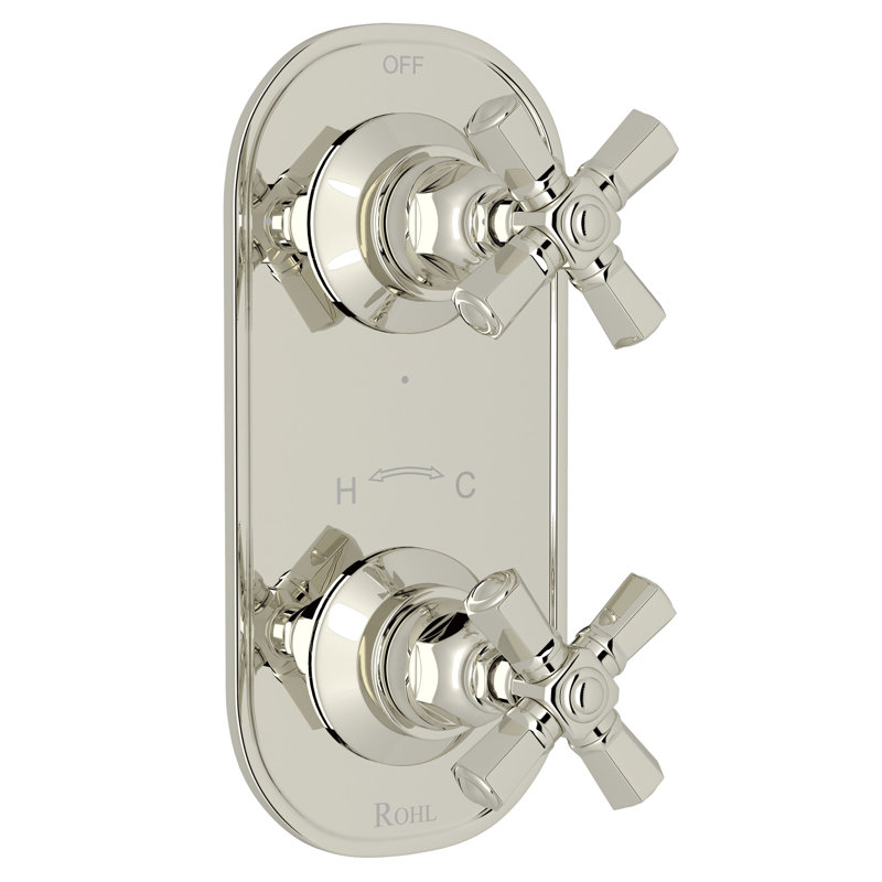 San Giovanni 1/2" Thermostatic Trim with Diverter, Polished Nickel