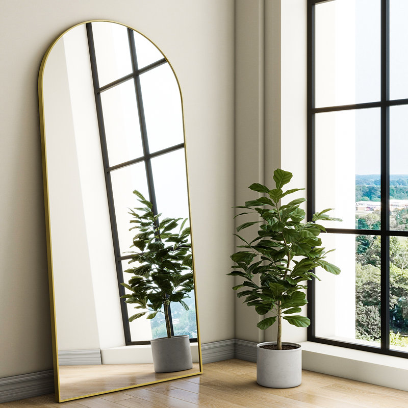 Aluminium Flat Mirror, Gold, 180.3cm H x 76.2cm W