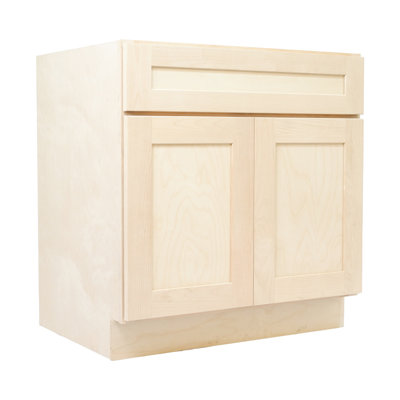 Armoire de cuisine avec base d'évier de style shaker non assemblé Brookings par Design House, blanc