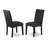7 Piece Dining Table Set Consist of a Rectangle Dinner Table with Butterfly Leaf and 6 Black Color Linen Fabric Parson Chairs, Black-1713496803-1713496800