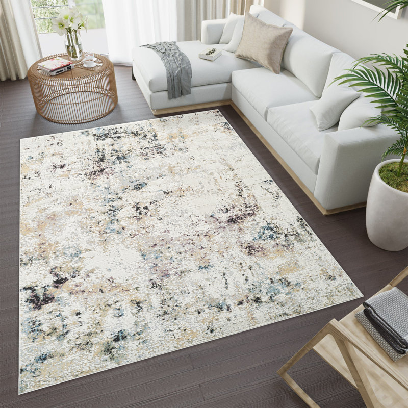 Haldane High-Low Abstract Area Rug, Rectangle 7'10" x 10'1"