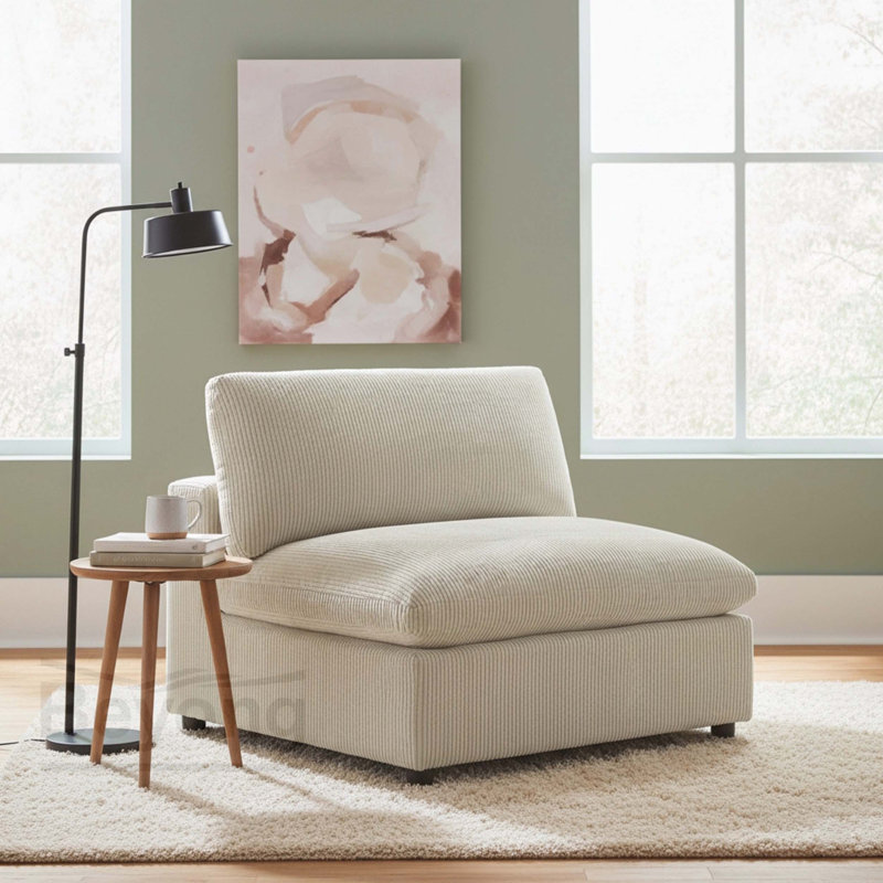 Fauteuil sans accoudoirs Chelsea - velours côtelé beige