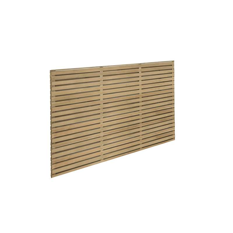 Forest Double Slatted Fence Panel, 120cm H x 180cm W x 4.50cm D