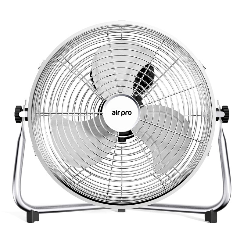 14" Floor Fan - Powerful Air Cooling Fan With 3 Speed Settings, Silver