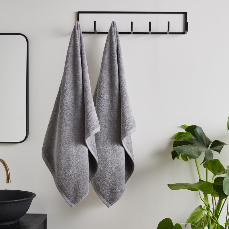 Quick Dry Cotton Bath Sheet Pair, Grey