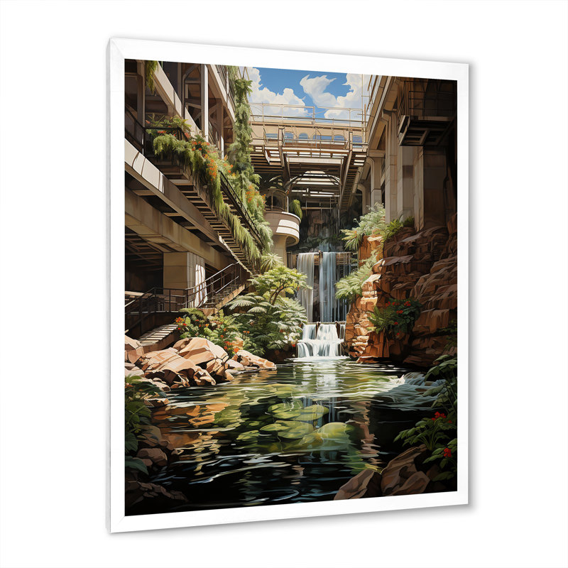 Art mural sur toile Dam, H 32 po x l 16 po x P 1 po, Cadre photo blanc