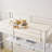 Twin Size Metal Loft Bed With Desk And Storage Shelves, 2 Built-In Ladders-1871627019