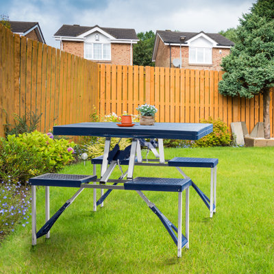 Rectangular Portable Folding Table with 4 Chairs