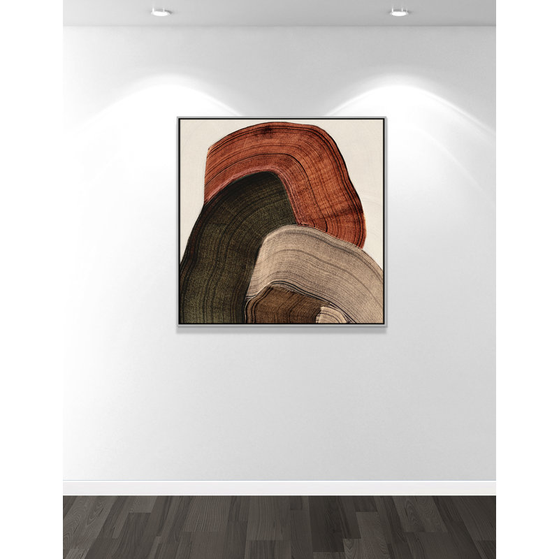 «Folded Earth I» par Casa Fine Arts, Toile avec cadre, Silver Floater, L 41,5 po x H 41,5 po