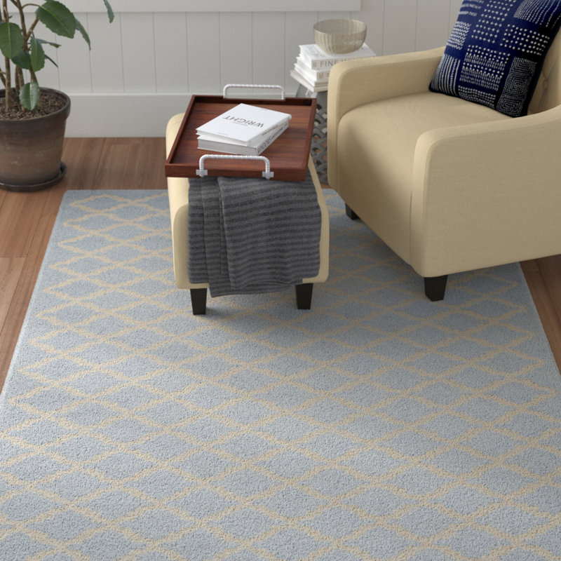Cannen Hand Tufted Wool Geometric Rug, Rectangle 5' x 8'