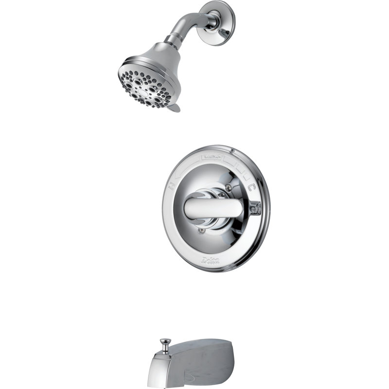 Pressure-Balanced Tub and Shower Faucet with Rough-in Valve and Monitor
