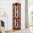 Curio Cabinets with Lights, Adjustable Glass Shelves, Mirrored Back | Walnut Brown Traditional Corner Cabinet | 70.25"H x 21.5"W x 15.75"D
