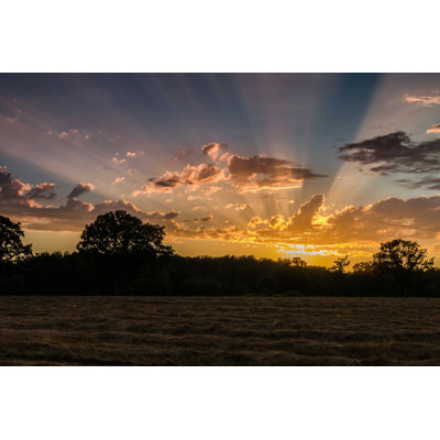 Sunset Over Valley by Raywhittemore - Wrapped Canvas Photograph