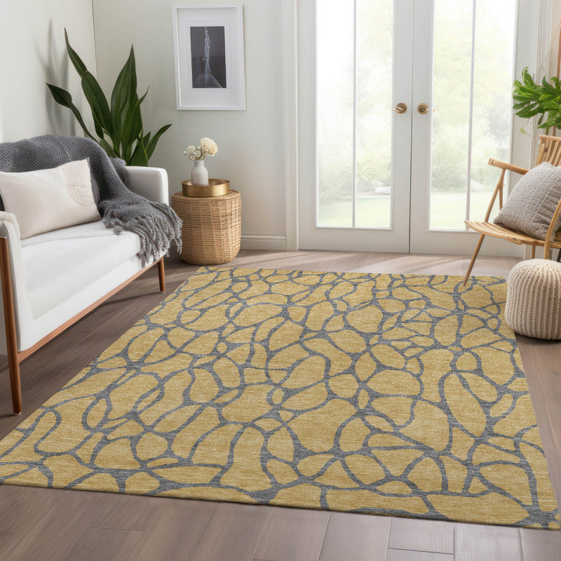 Premium Machine Washable Colmenero AMF1023 Geometric Rug, Rectangle 3' x 5'