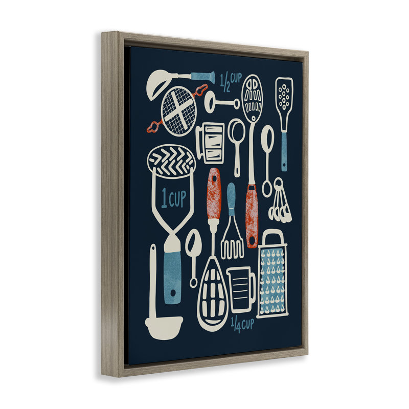 «Cookin 'In The Kitchen», art mural encadré sur toile flottante, design par Connie Summers, H 21 po x l 17 po