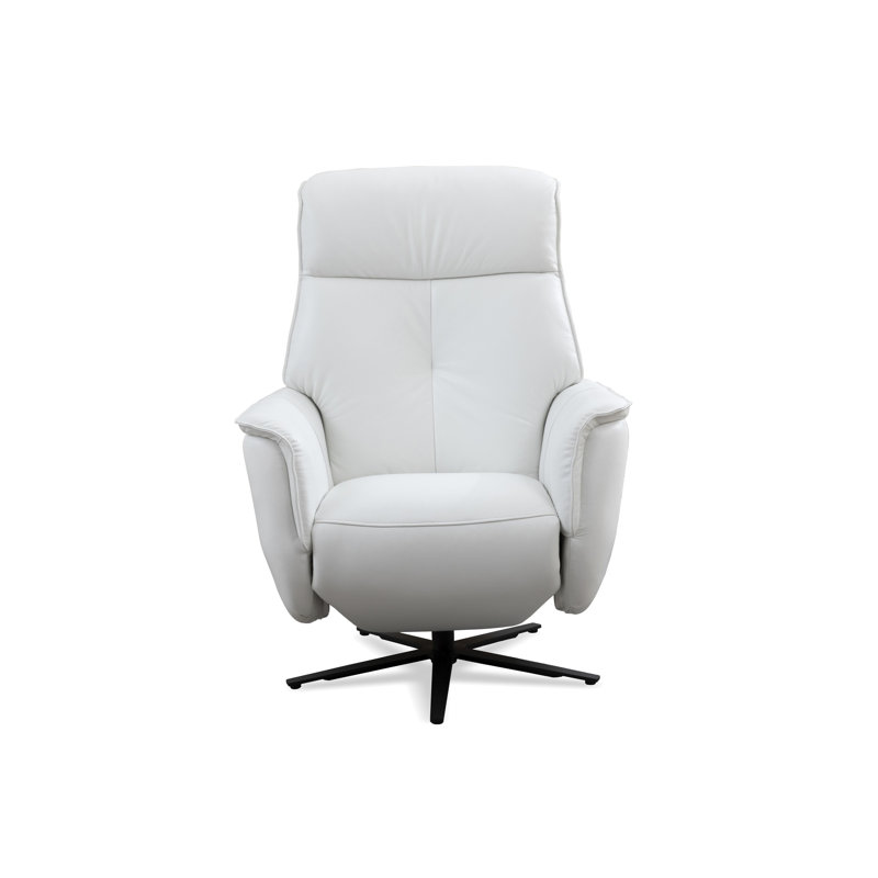 Fauteuil inclinable ergonomique en cuir véritable, Blanc Cortana