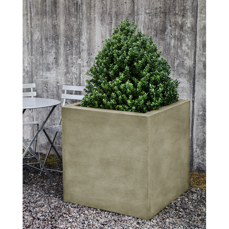 Bac à fleurs en béton Cy, Vert, H 48 po x l 48 po x P 48 po