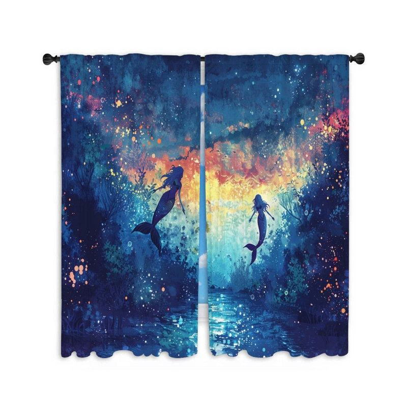Paire de rideaux obscurcissant en polyester Narcizas, L 40 po x L 84 po