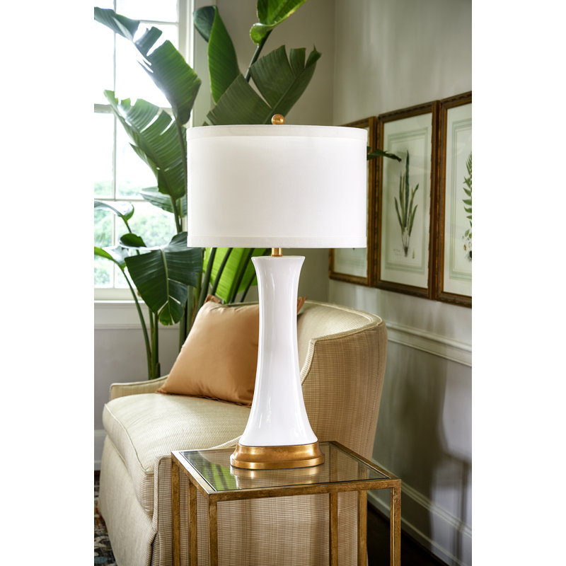Table Lamp, Beige/Brass