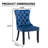 4-piece Velvet Dining Chair Set, With Pull Ring & Nailhead Trim, For Kitchen & Dining Room, Blue-344235565