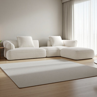 Ensemble de canapé modulaire en forme de L 121,26 "avec éponge entièrement compressée haute densité et méridienne, 2 pièces