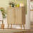 Storage Cabinet with Adjustable Shelf, Rattan Cabinet with 2 Doors
