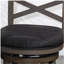 Tabouret pivotant à dossier en X de 24 po de hauteur comptoir, finition gris patiné, siège en tissu gris anthracite