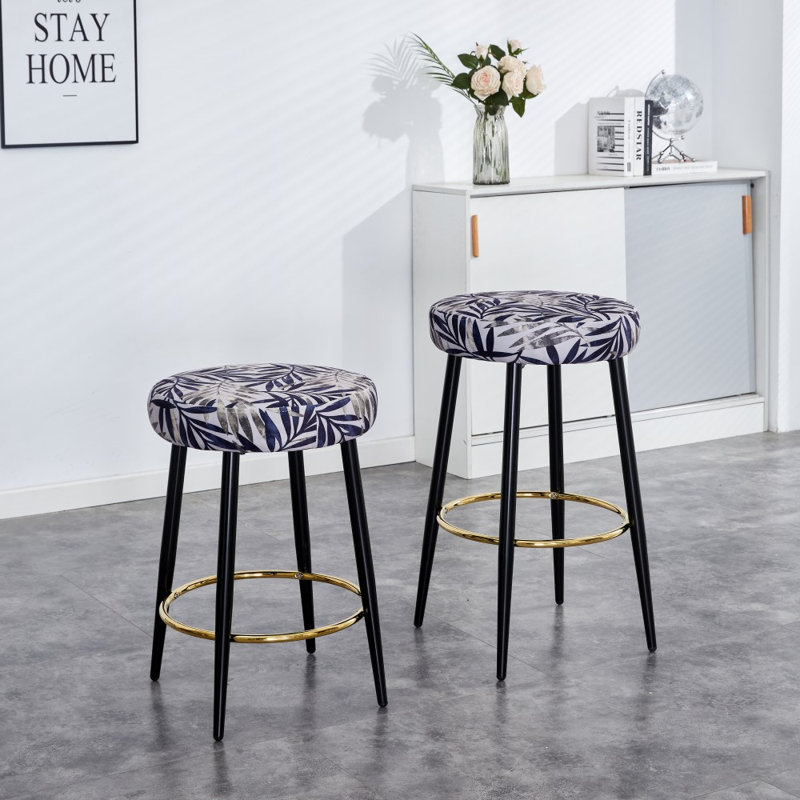 Ensemble de 2 tabourets de bar à hauteur de comptoir Stowell, Bleu, Tabouret de bar (siège d'une hauteur de 29 po)
