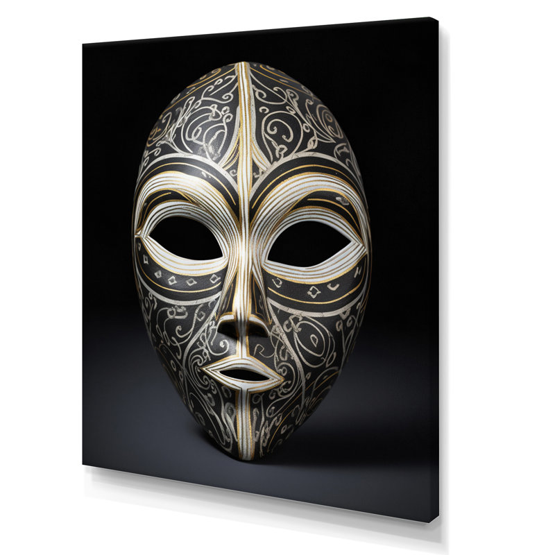 Impression sur toile, "Ethnical Traditional African Mask" - Tribal africain, H 44 po x l 34 po x P 1,5 po, Toile tendue