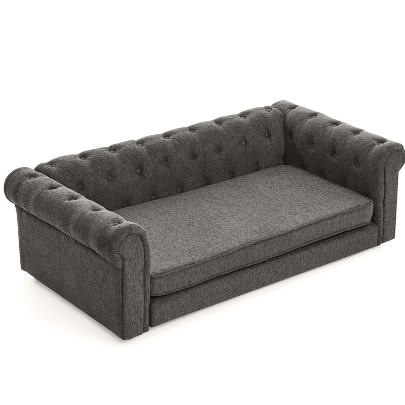 Chien moderne surélevé gris foncé, pour les chiens de grande taille et surdimensionnés, 55 po x 26,5 po x 17,5 po, 40,91 lb, lit gris élégant d'une capacité de 130 lb, grande capacité de poids confortable