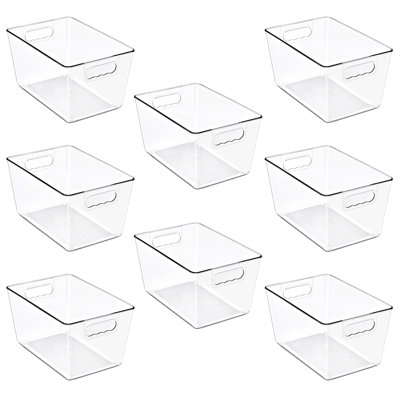Sorbus 8 Pack Clear Stackable Storage Containers with Lids for Kitchen, Pantry,Cabinet Organization (Large)
